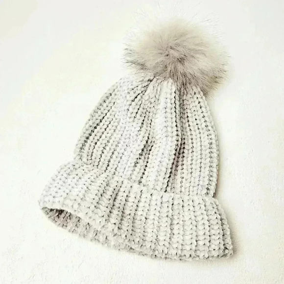 Jules Kae Pom Beanie, Silver Snowday Beanie, OS - Picture 5 of 5